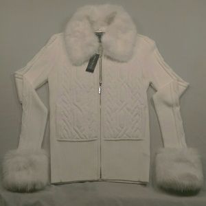 🎆 NWT jacket with faux fur trim by WHBM